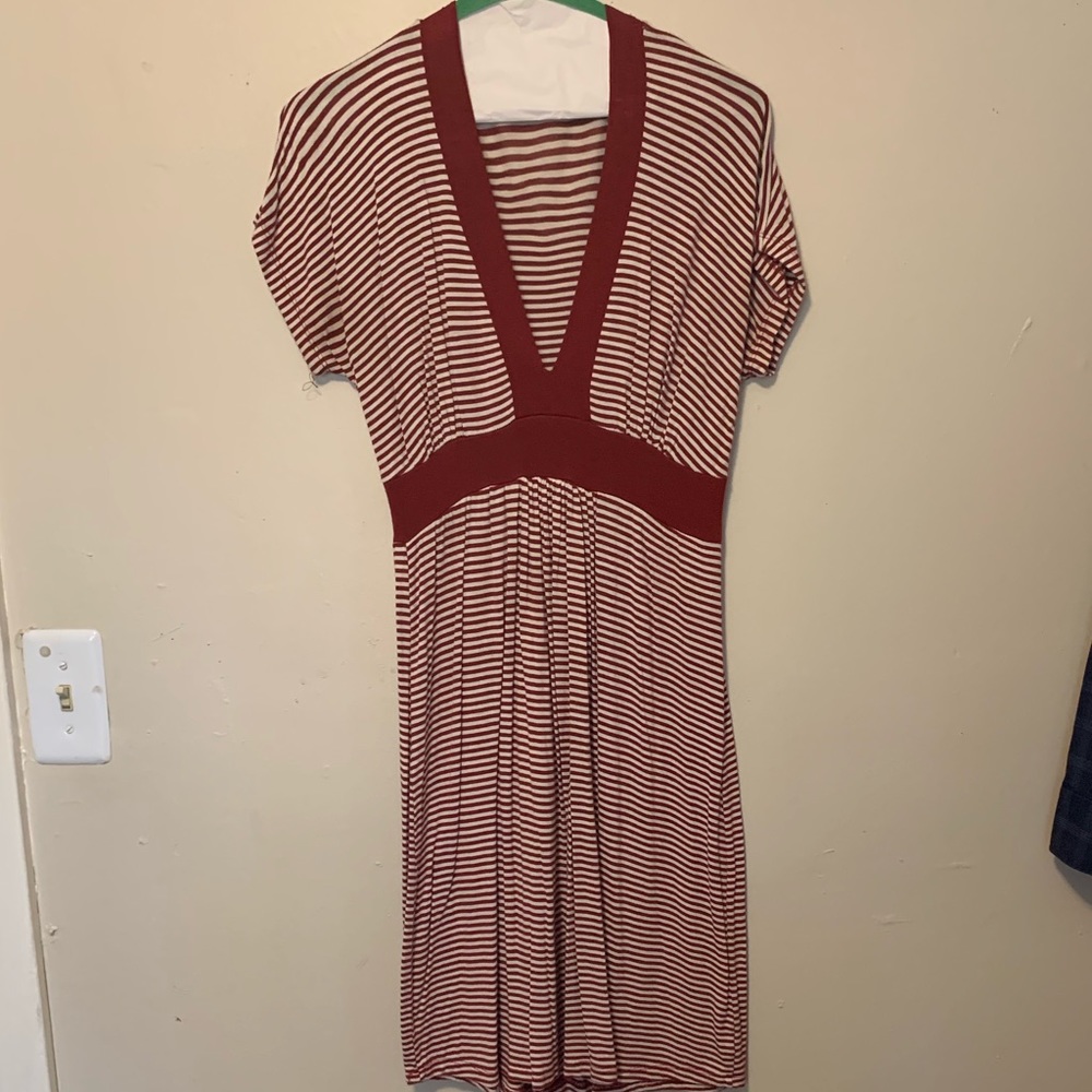 Red and white stripe dress